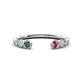 1 - Makena Created Alexandrite and Pink Tourmaline Open Wedding Band 
