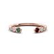 1 - Makena Created Alexandrite and Red Garnet Open Wedding Band 