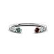 1 - Makena Created Alexandrite and Red Garnet Open Wedding Band 
