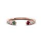 1 - Makena Created Alexandrite and Rhodolite Garnet Open Wedding Band 