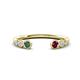 1 - Makena Created Alexandrite and Rhodolite Garnet Open Wedding Band 