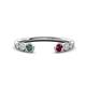 1 - Makena Created Alexandrite and Rhodolite Garnet Open Wedding Band 