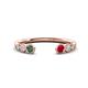 1 - Makena Created Alexandrite and Ruby Open Wedding Band 