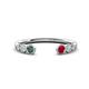 1 - Makena Created Alexandrite and Ruby Open Wedding Band 