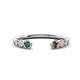 1 - Makena Created Alexandrite and Smoky Quartz Open Wedding Band 