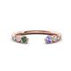 1 - Makena Created Alexandrite and Tanzanite Open Wedding Band 