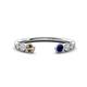 1 - Makena Smoky Quartz and Blue Sapphire Open Wedding Band 