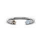 1 - Makena Smoky Quartz and Aquamarine Open Wedding Band 