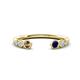 1 - Makena Smoky Quartz and Blue Sapphire Open Wedding Band 