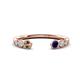 1 - Makena Smoky Quartz and Blue Sapphire Open Wedding Band 