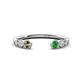 1 - Makena Smoky Quartz and Green Garnet Open Wedding Band 