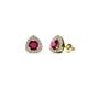 1 - Alkina Rhodolite Garnet and Diamond Stud Earrings 