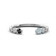 1 - Makena Black Diamond and Aquamarine Open Wedding Band 
