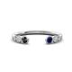 1 - Makena Black Diamond and Blue Sapphire Open Wedding Band 