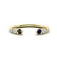 1 - Makena Black Diamond and Blue Sapphire Open Wedding Band 