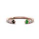 1 - Makena Black Diamond and Green Garnet Open Wedding Band 