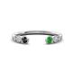 1 - Makena Black Diamond and Green Garnet Open Wedding Band 