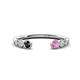 1 - Makena Black Diamond and Pink Sapphire Open Wedding Band 