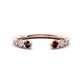 1 - Makena Black Diamond and Red Garnet Open Wedding Band 