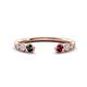 1 - Makena Black Diamond and Rhodolite Garnet Open Wedding Band 
