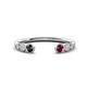 1 - Makena Black Diamond and Rhodolite Garnet Open Wedding Band 