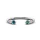1 - Makena Blue Diamond and Created Alexandrite Open Wedding Band 