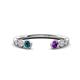 1 - Makena Blue Diamond and Amethyst Open Wedding Band 