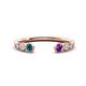 1 - Makena Blue Diamond and Amethyst Open Wedding Band 