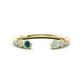 1 - Makena Blue Diamond and Aquamarine Open Wedding Band 