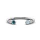 1 - Makena Blue Diamond and Aquamarine Open Wedding Band 