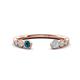 1 - Makena Blue Diamond and Aquamarine Open Wedding Band 