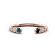 1 - Makena Blue Diamond and Black Diamond Open Wedding Band 