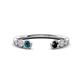 1 - Makena Blue Diamond and Black Diamond Open Wedding Band 
