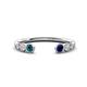 1 - Makena Blue Diamond and Blue Sapphire Open Wedding Band 