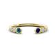 1 - Makena Blue Diamond and Blue Sapphire Open Wedding Band 
