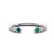 1 - Makena Blue Diamond and Emerald Open Wedding Band 