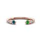 1 - Makena Blue Diamond and Green Garnet Open Wedding Band 