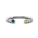 1 - Makena Blue Diamond and Peridot Open Wedding Band 