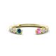 1 - Makena Blue Diamond and Pink Sapphire Open Wedding Band 