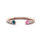 1 - Makena Blue Diamond and Pink Sapphire Open Wedding Band 