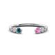 1 - Makena Blue Diamond and Pink Sapphire Open Wedding Band 