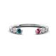 1 - Makena Blue Diamond and Pink Tourmaline Open Wedding Band 