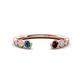 1 - Makena Blue Diamond and Red Garnet Open Wedding Band 