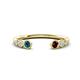 1 - Makena Blue Diamond and Red Garnet Open Wedding Band 
