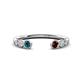 1 - Makena Blue Diamond and Red Garnet Open Wedding Band 