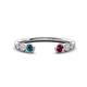 1 - Makena Blue Diamond and Rhodolite Garnet Open Wedding Band 