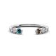 1 - Makena Blue Diamond and Smoky Quartz Open Wedding Band 