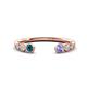 1 - Makena Blue Diamond and Tanzanite Open Wedding Band 