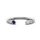 1 - Makena Blue Sapphire and Lab Grown Diamonds Open Wedding Band 
