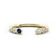 1 - Makena Blue Sapphire and Lab Grown Diamonds Open Wedding Band 